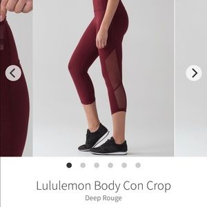 Lululemon Body Con Crop in Deep Rouge